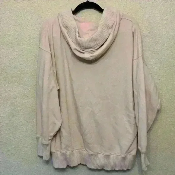 Light pink Aerie hooded sweatshirt sz L girly feminine athleisure loungewear - Picture 8 of 8